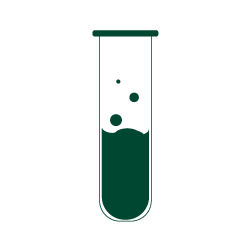 Logo d'une éprouvette prouvant que l'huile a été testée cliniquement.